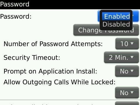 Blackberry Password