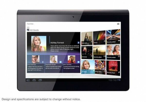 Sony Tablet Front Sony Tablet Front
