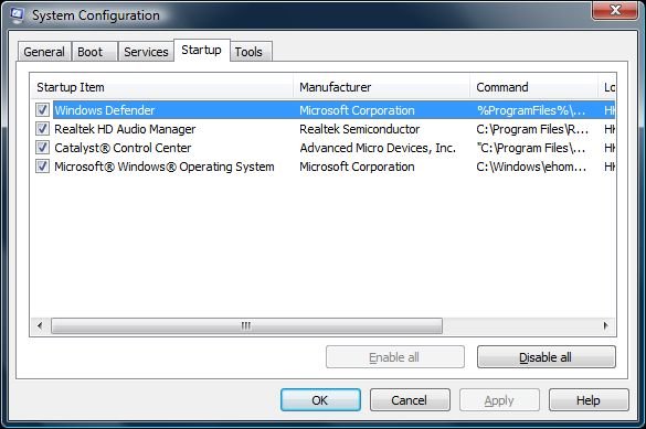Using system configuration