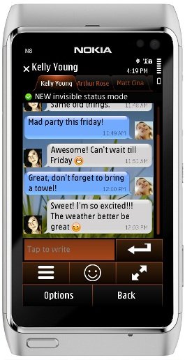 Nimbuzz 3.1 Symbian Chat bubbles and Wallpaper