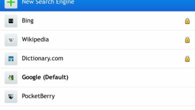 Merubah default search engine di Blackberry OS 7