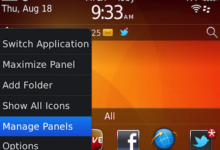 Manage Panel Blackberry OS7 1