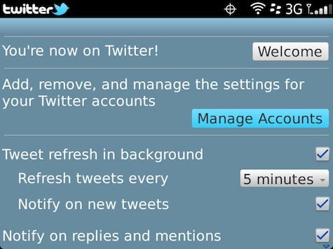 Setting Multiple Account Twitter for Blackberry 2