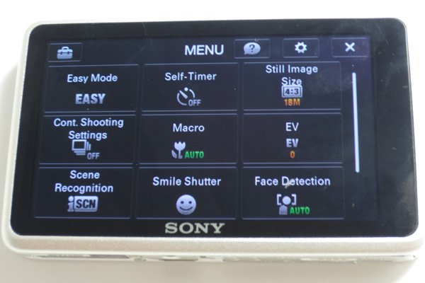Sony Cybershot TX 66menu setting