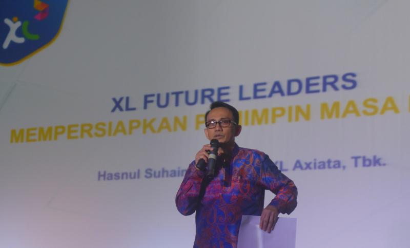 Hasnul Suhaimi, Presiden Direktur XL Axiata, saat menjelaskan idenya mengumpulkan dan mendidik putra-putri terbaik negeri menjadi pemimpin masa depan.