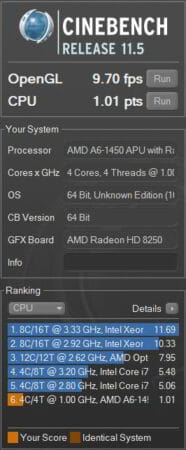 Acer V5 Mini Cinebench Acer V5 Mini Cinebench