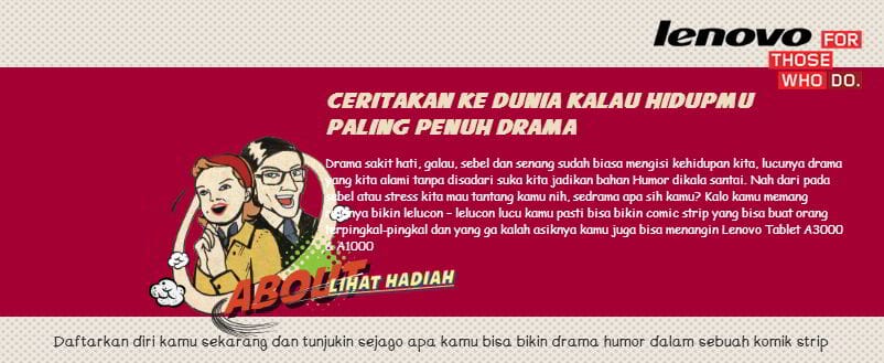 Buat Cerita Humor Dan Dapatkan Lenovo Tablet A3000 & A1000 19 Lenovo Humorama