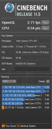 asus X201E cinebench asus X201E cinebench