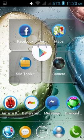 screenshot home screen lenovo a390 1