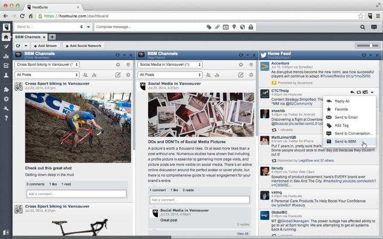 bbm channel app hootsuite 1