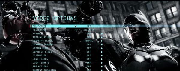 batman arkham origins settings batman arkham origins settings