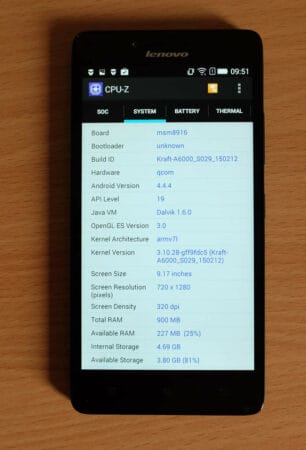 lenovo a6000 status