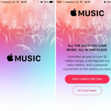 Apple Music start screen