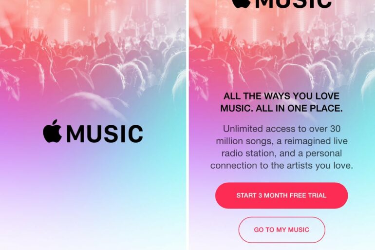 Apple Music start screen