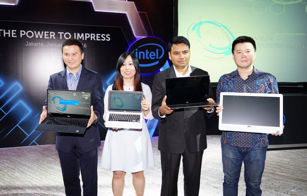 Photo Dell dan Intel Eksekutif dalam Peluncuran Produk Consumer dan Commercial Dell 2016