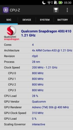 Asus Zenfone Max CPU Z 1