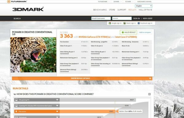 Acer Predator PCMark 8 Creative Conventional Acer Predator PCMark 8 Creative Conventional