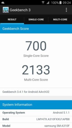 Geekbench Galaxy A3 2016