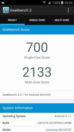 Review Samsung Galaxy A3 (2016) 39 Geekbench Galaxy A3 2016