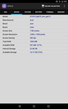 Acer Predator 8 CPU Z 3