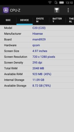 Review HiSense Kingkong II 41 HiSense Kingkong II CPU Z 3