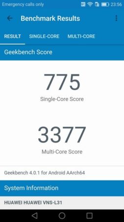 Huawei P9 Lite GeekBench 4 2