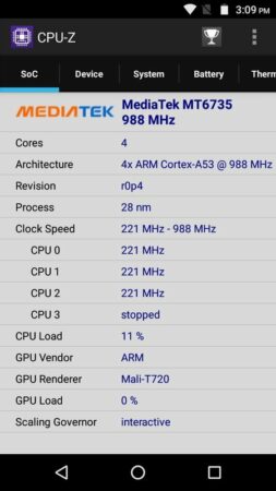 Moto E3 Power CPU Z 1