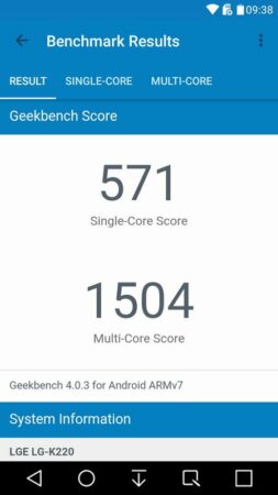 Review LG X Power 47 LG X Power Geekbench 4 2