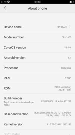 Oppo A39 Color OS 3 5