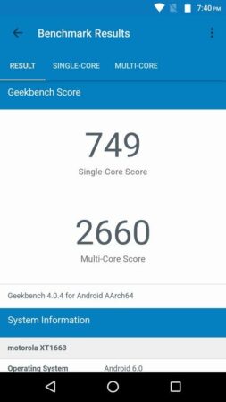 Moto M Geekbench