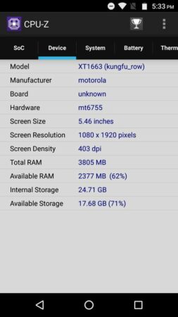 Moto M CPU Z 3