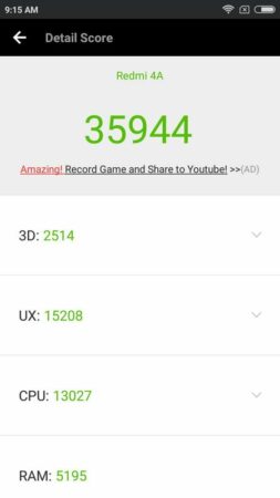 Xiaomi Redmi 4A AnTuTu