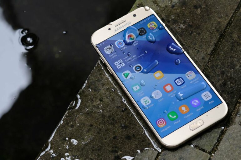 samsung galaxy a7 2017 depan basah