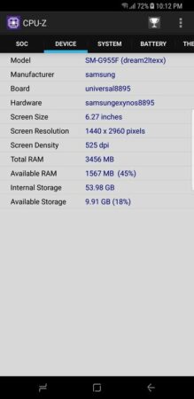 Galaxy S8 CPU Z 2