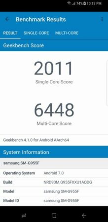 Galaxy S8 Geekbench