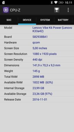 Review Lenovo K6 Power: Smartphone 2 Jutaan untuk Penikmat Multimedia 41 Lenovo K6 Power CPU Z 2