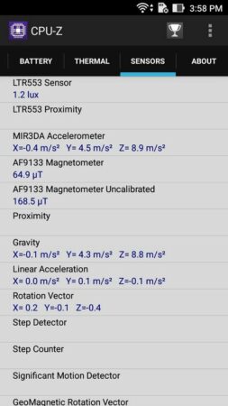 Asus ZenFone Live CPU Z 3