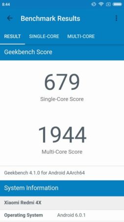 Xiaomi Redmi 4X Geekbench 4