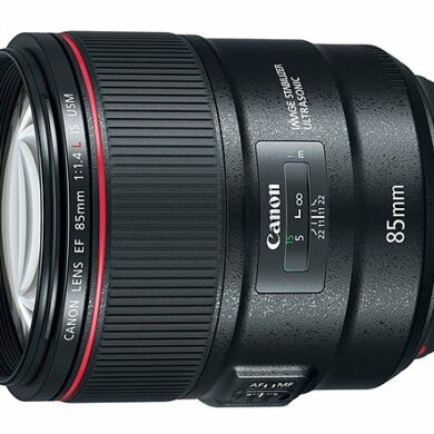 lensa canon ef 85mm angled