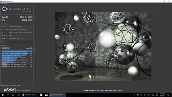 Cinebench Dell XPS 13 2 in 1 2017