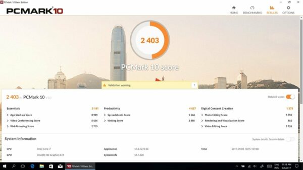 PCMark 10 Dell XPS 13 2 in 1 2017