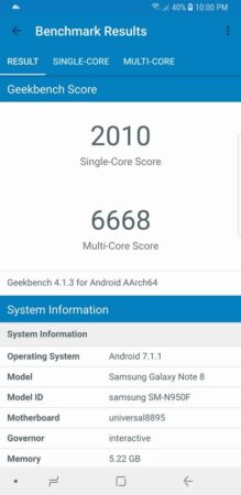 Galaxy Note8 Geekbench 4