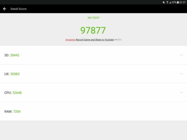 Galaxy Tab S3 AnTuTU