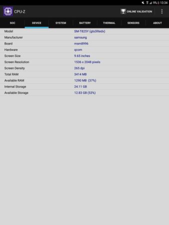 Galaxy Tab S3 CPU Z 2