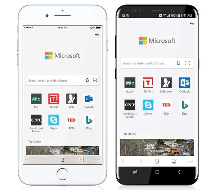 Microsoft Edge for iOS and Android