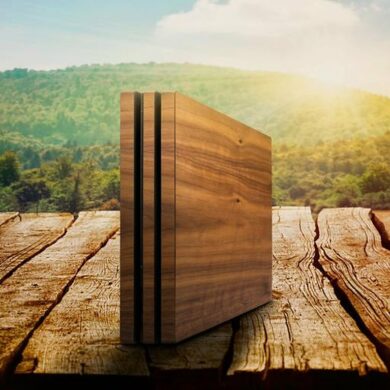 Balolo Playstation 4 Pro Walnut Wood Cover 1