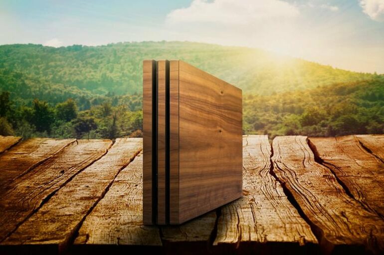 Balolo Playstation 4 Pro Walnut Wood Cover 1