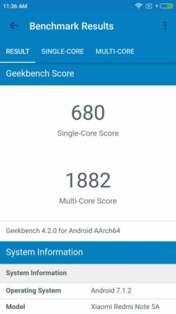 Review Xiaomi Redmi Note 5A: Smartphone Terjangkau dengan Spesifikasi Menarik di Kelasnya 40 Xiaomi Redmi Note 5A Geekbench
