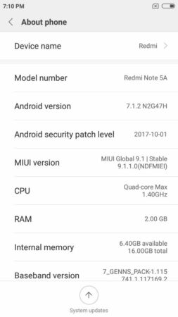 Xiaomi Redmi Note 5A UI 1