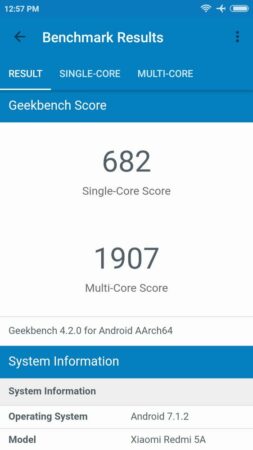 Xiaomi Redmi 5A Geekbench